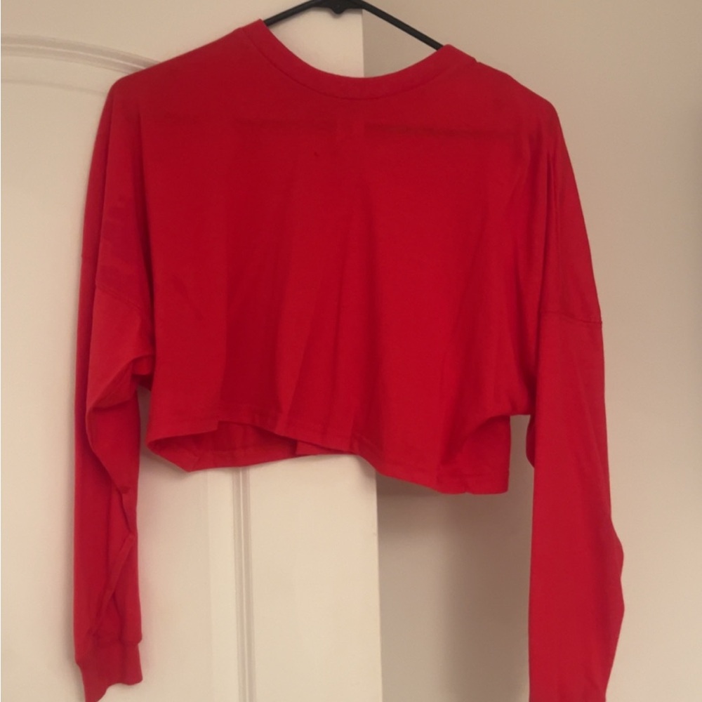 Balera Red Long Sleeve Crop Top